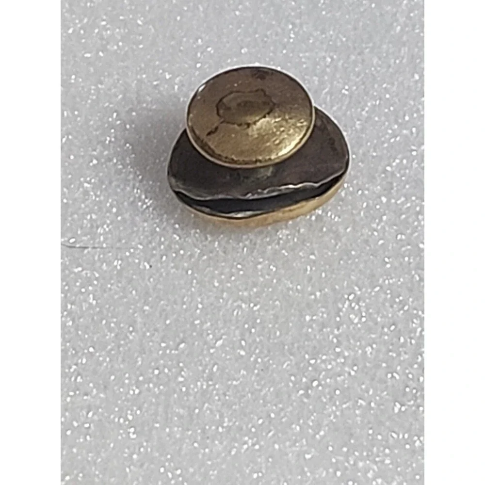 Vintage Brass Tone Etched Floral Metal Button ¾” Shank Art Nouveau Style - Picture 9 of 10